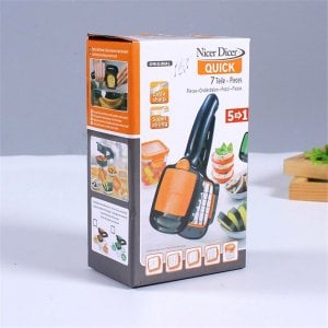 Hazneli Doğrayıcı ve Dilimleme Aparatı Nicer Dicer Quick 5 in 1 Pratik Sebze Meyve Doğrayıcı Seti