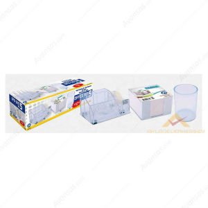 ARK ŞEFFAF PLASTİK MASAÜSTÜ OFİS SETİ VE KAĞIT K-3