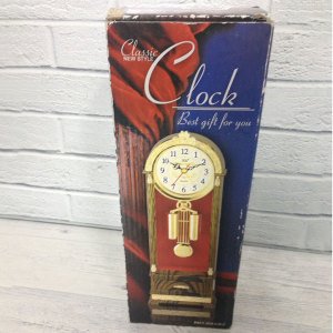 Antika Görünümlü Şık Tasarım Saat Çekmeceli Dekoratif Nostaljik Masa Saati 25x6cm Ebatında