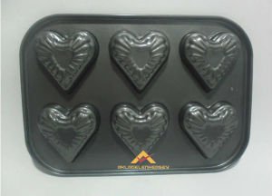 6 ADET KALP MODELLİ 26x18cm TEFLON KEK KALIBI