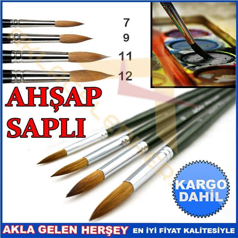 PROFESYONEL 4'LÜ SET SULU BOYA RESİM FIRÇASI KD-3