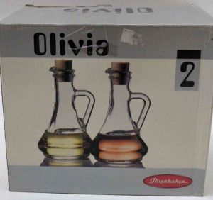 Paşabahçe Olivia 2 Adet Cam Yağdanlık Ve Sirkelik Mantar Tıpalı 80108 ,D-7