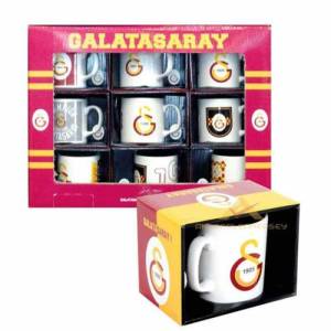 Galatasaray Desenli Saplı Seramik Kupa Bardak