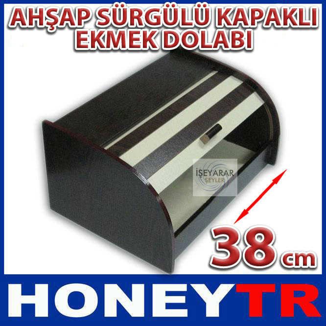 Ahşap Ekmek Dolabı Akordeon Sürgülü Kapak 38cm Eninde Kolay Açılan Kapaklı Mdf Ekmek Kutusu