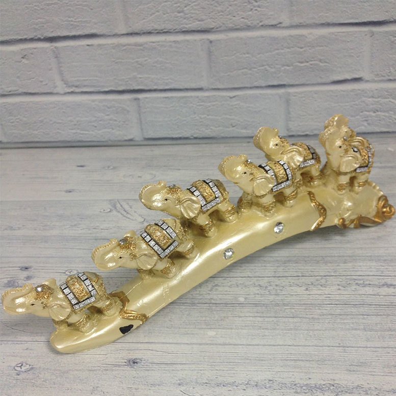 Aynı Boyutlarda Şık Tasarım Sağlam Melamin Üstü İşlemeli Filler 26cm Uzunluğunda Dekoratif Filler