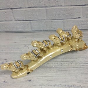 Aynı Boyutlarda Şık Tasarım Sağlam Melamin Üstü İşlemeli Filler 26cm Uzunluğunda Dekoratif Filler