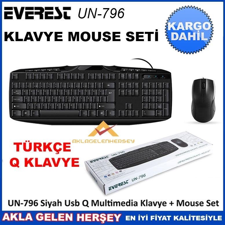 EVEREST USB KABLOLU Q KLAVYE-MOUSE SETİ UN-796
