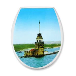 Tüm Klozetlere Uygun Kolay Temizlenen ve Takılan Şehir Manzaralı Klozet Kapak Takımı