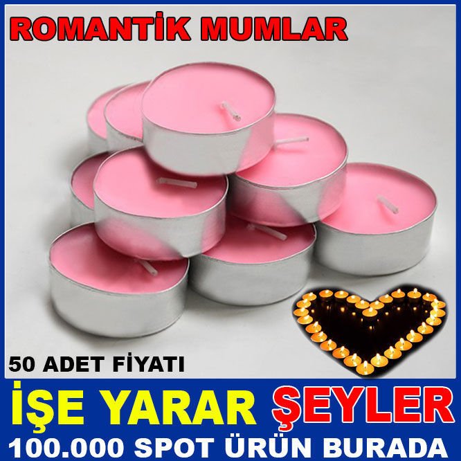 50 ADET TEA LIGHTS KÜÇÜK ROMANTİK DEKOR MUMLAR