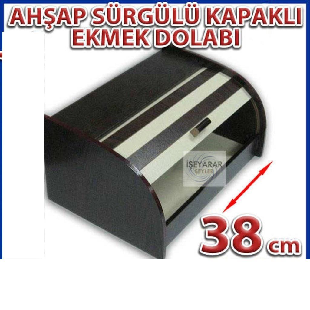 Ahşap Ekmek Dolabı Akordeon Sürgülü Kapak 38cm Eninde Kolay Açılan Kapaklı Mdf Ekmek Kutusu