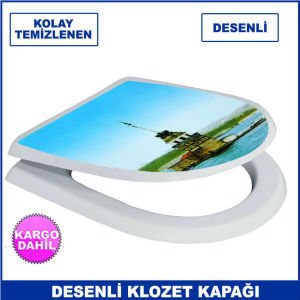Tüm Klozetlere Uygun Kolay Temizlenen ve Takılan Şehir Manzaralı Klozet Kapak Takımı