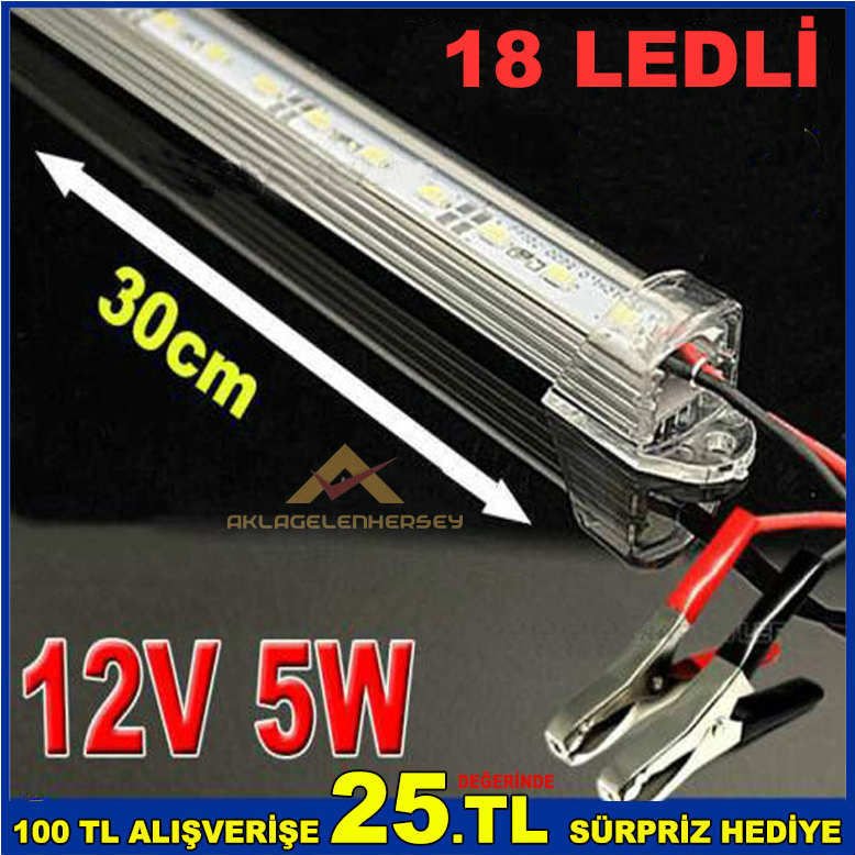 ŞEFFAF VE SÜT BEYAZ KORUMALI SEYYAR LED ŞERİT AYDINLATMA ÇUBUĞU 12V 5W
