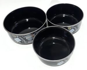 Temizlemesi Kolay Aşçı Desenli Emaye 3 Boy Kapaklı Saklama Kabı  Kaliteli Malzemeden Üretilmiştir