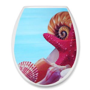 Tüm Klozetlere Uygun Kolay Temizlenen ve Takılan Deniz Ürünleri Desenli Klozet Kapak Takımı