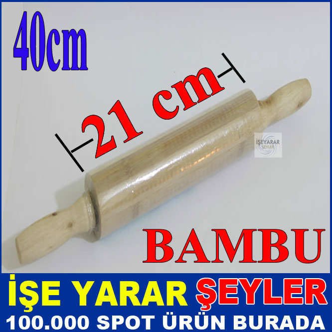 BAMBU AĞACINDAN ÜRETİLMİŞ 40cm AHŞAP MERDANE