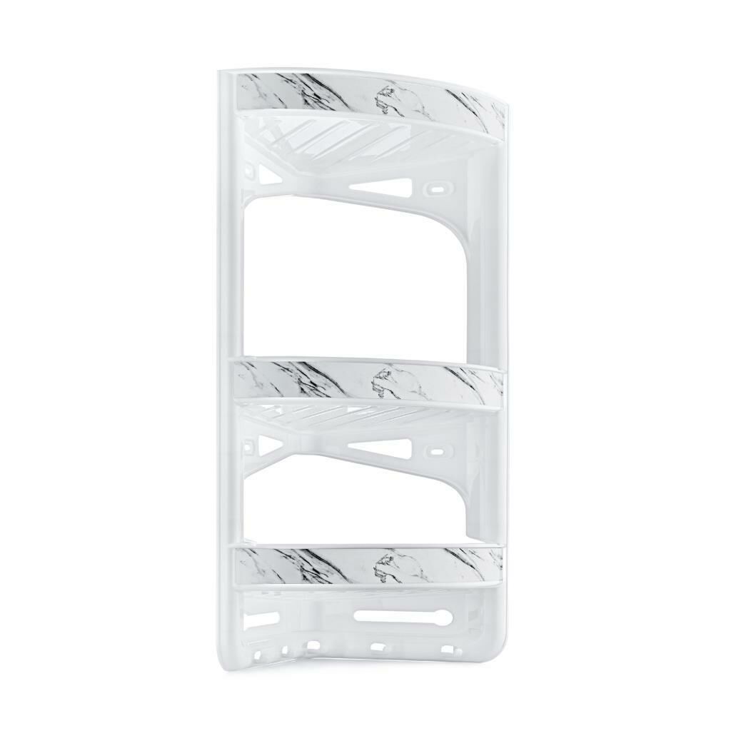 Beyaz Mermer Desen 3 Katlı Banyo Köşeliği 20x31cm h:56cm