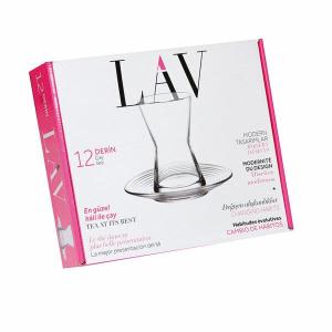 LAV 12'li Modern Tasarım Derin Çay Bardağı Seti