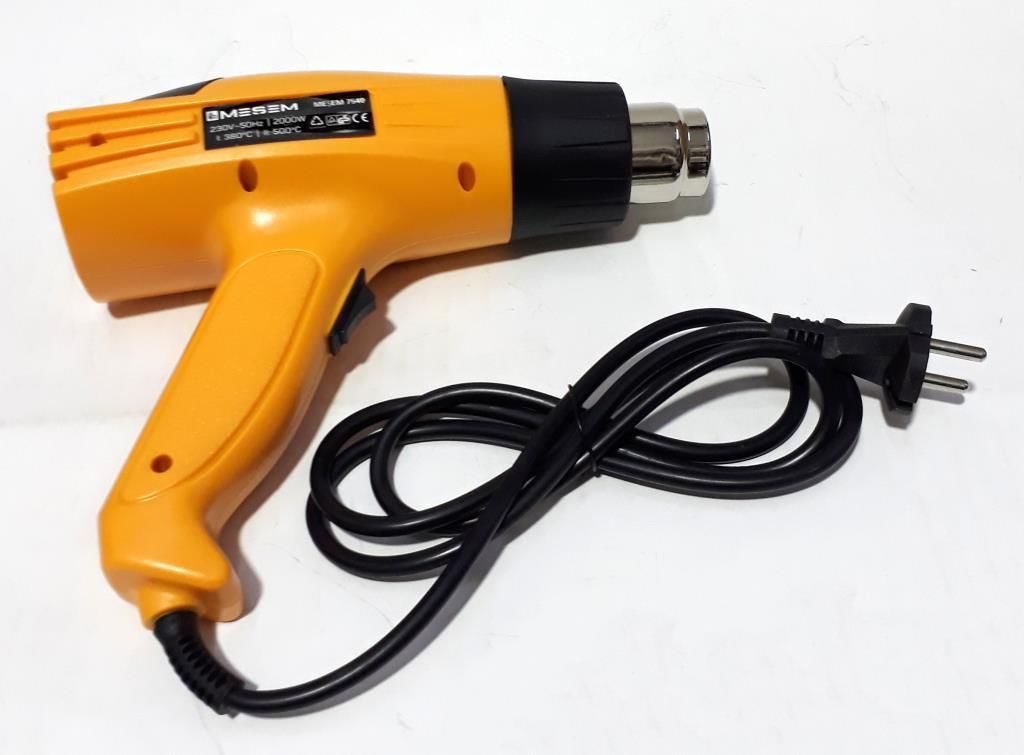 Meşem 2Fonksiyonlu 2000W Profesyonel Sıcak Hava Tabancası 25x20cm Ayarlanabilir Derece 380°C, 500°C
