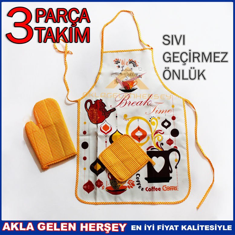 MUTFAK ÖNLÜĞÜ, FIRIN ELDİVENİ, TUTACAK 3lü SET