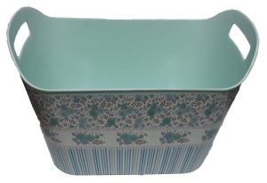 Pembe/Su Yeşili Çamaşır Selesi Çok Amaçlı Sepet 44x30x26cm 2 Kulplu Kaliteli Plastikten Üretim