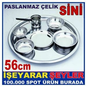 56cm PASLANMAZ ÇELİK SİNİ EN BÜYÜK BOY TEPSİ
