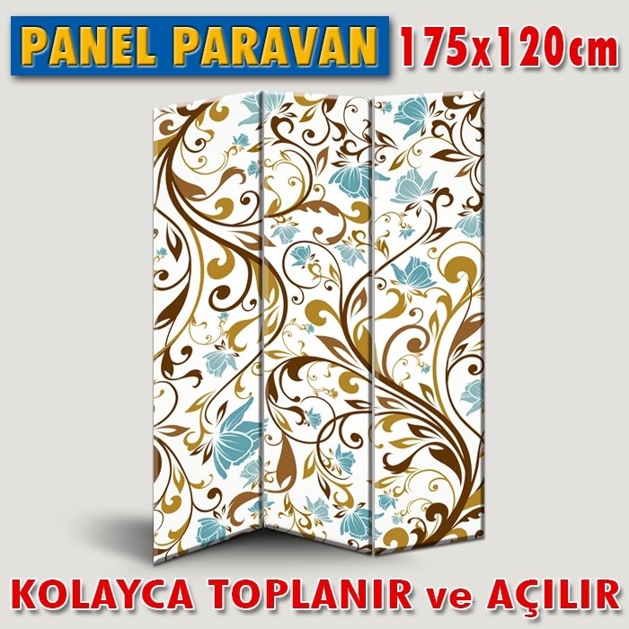 GÖRSELLİ KATLANIR PANEL BÖLME SİSTEMİ - SOYUT ÇİÇEKLİ 2