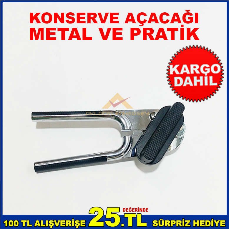 KULLANMASI KOLAY METAL GÖVDESİ İLE SAĞLAM KESKİN BIÇAKLI KONSERVE AÇACAĞI