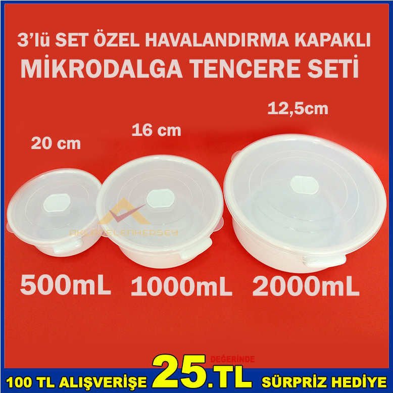 3'lü SET ÖZEL HAVALANDIRMA KAPAKLI TENCERE SETİ