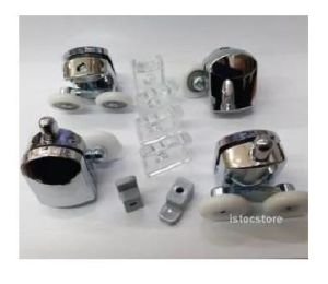 Cam Duş Kabin Tekerleği 4'lü Rulman Set Duşakabin Tekerlek Takımı Süper 1.Plastik Kromaj Metal Ayak