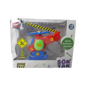 Kutulu Sürtmeli Sök Tak Oyuncak Helikopter 14 Cm