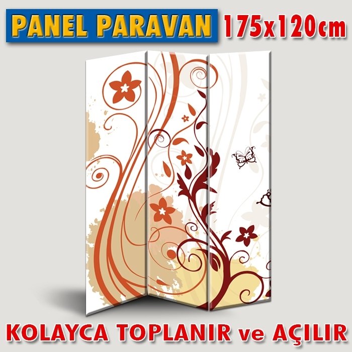 GÖRSELLİ KATLANIR PANEL BÖLME SİSTEMİ - SOYUT ÇİÇEKLİ