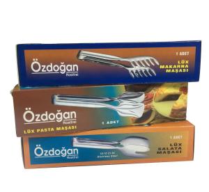 Özdoğan 3lü Süper Paslanmaz Kromajlı Süper Lüx Pasta, Makarna, Salata Servis Maşaları