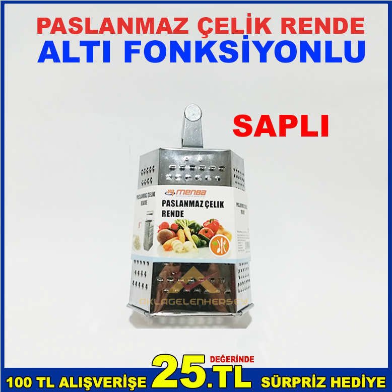 PASLANMAZ ÇELİK YAPISI ALTI FONKSİYONLU TUTMASI KOLAY SAPLI RENDE