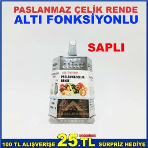 PASLANMAZ ÇELİK YAPISI ALTI FONKSİYONLU TUTMASI KOLAY SAPLI RENDE