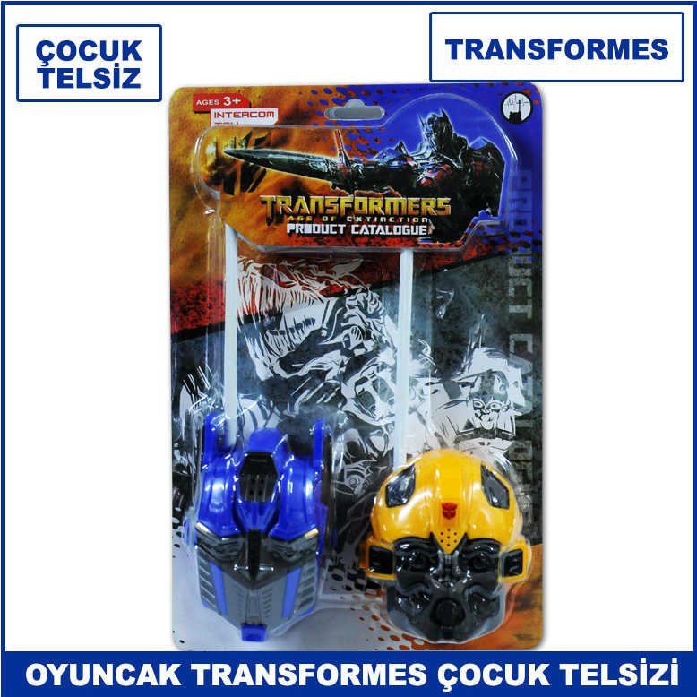 Transformes 2'li Oyuncak Çocuk Telsizi Kısa Mesafeli Walky Tolky 100 metre Mesafeli Oyuncak Telsiz