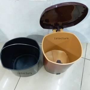 Beyaz Ahşap Home Heart'is Dizayn 20Lt BüyükBoy Pedallı Çöp Kovası Çıkabilir 2.kovayla Sağlıklı Yaşam