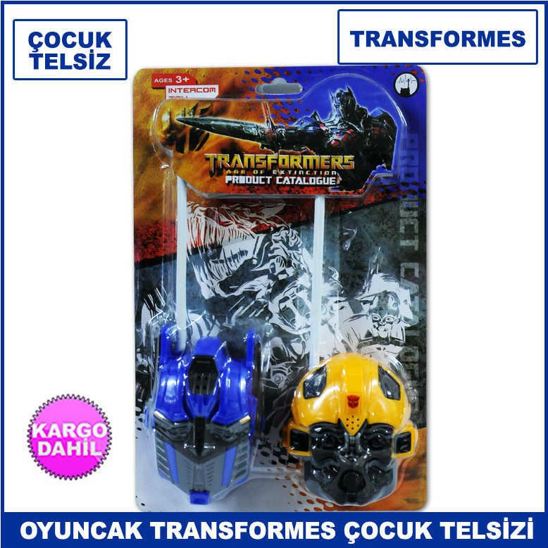 Transformes 2'li Oyuncak Çocuk Telsizi Kısa Mesafeli Walky Tolky 100 metre Mesafeli Oyuncak Telsiz