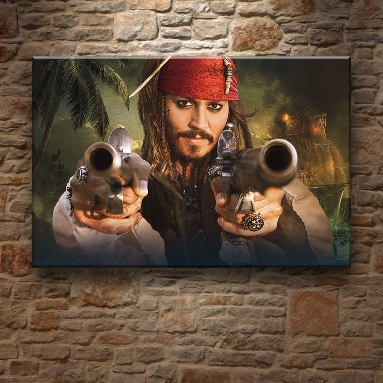 CAPTAIN JACK SPARROW 7 değişen ölçü ORİJİNAL KANVAS TABLO