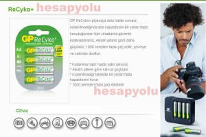 GP ReCyKo şarjlı kalem pil seti,4+2 promasyon paketi 6 adet GP ReCyko 2700mAh şarjlı AA kalem Pil
