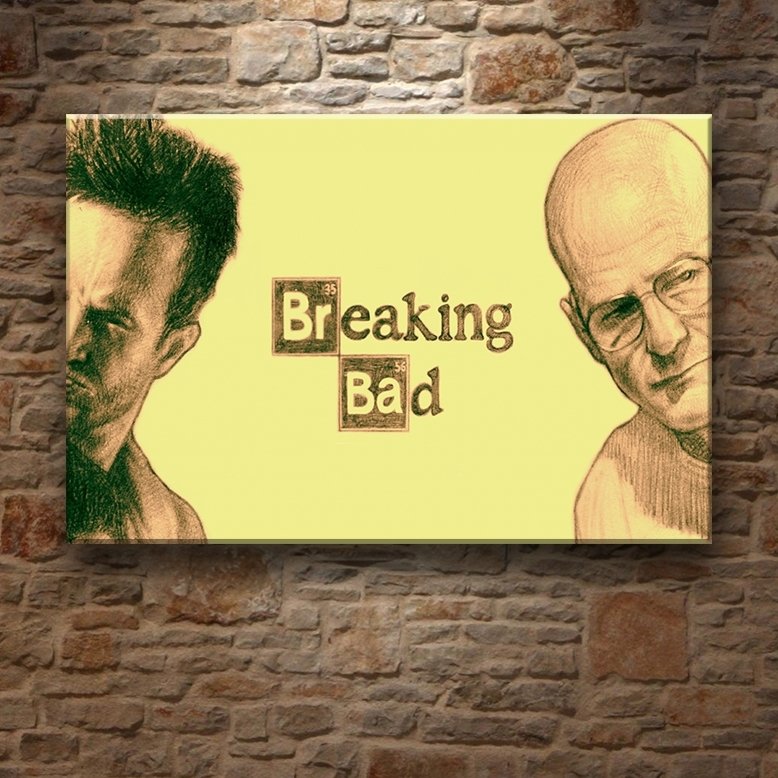 BREAKING BAD ÇİZİM 7 değişen ölçü ORİJİNAL KANVAS TABLO