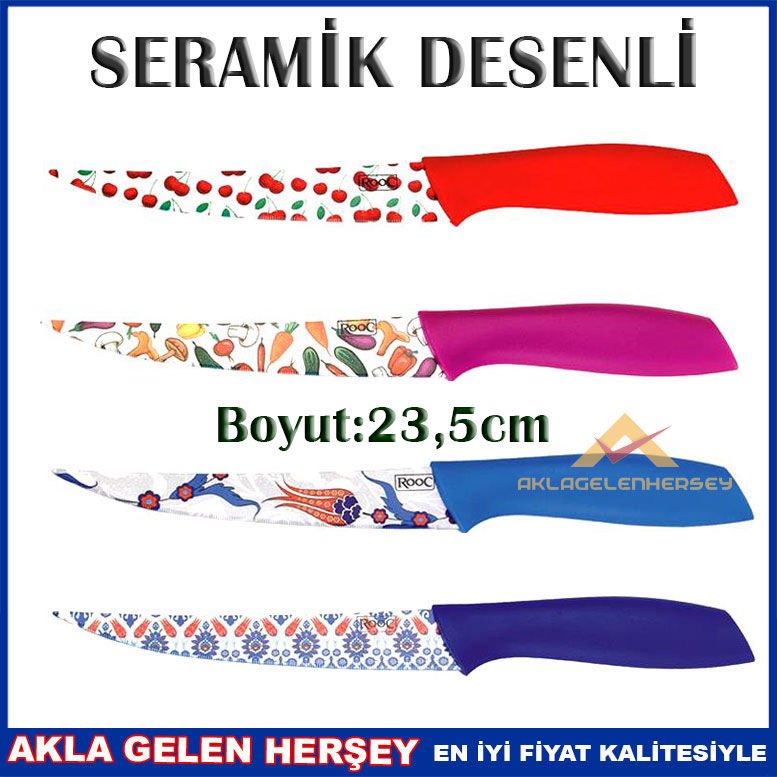 ROOC KALİTELİ SERAMİK DESENLİ ÇELİK BIÇAK 