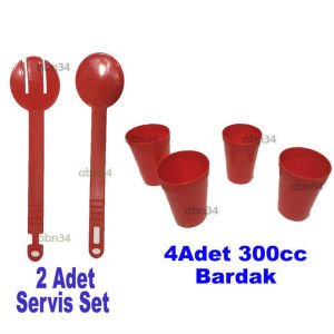 23 Parça Çantalı Plastik Piknik Seti Uzun Ömürlü Kırılmaz Rahat Taşınabilir Piknik Seti