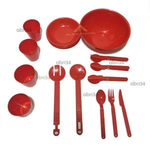 23 Parça Çantalı Plastik Piknik Seti Uzun Ömürlü Kırılmaz Rahat Taşınabilir Piknik Seti