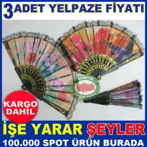 3 adet dantelli kumaş serinlik yelpazesi cebe çantaya kolayca sığan katlanır yelpaze -2