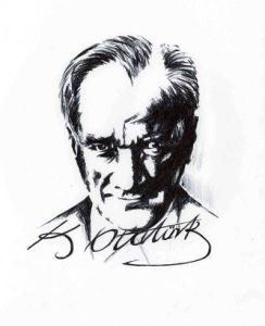 AHŞAP ÇERÇEVELİ CANVAS TABLO 66x46 ATATÜRK 1890