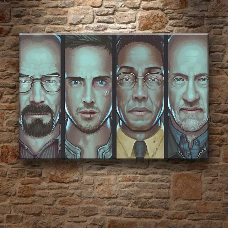 BREAKING BAD- 4 IN 1 7 değişen ölçü ORİJİNAL KANVAS TABLO