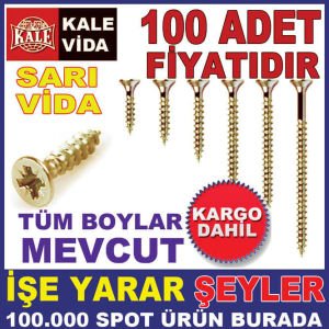 KALE 100adet SARI SUNTA AHŞAP VİDASI 3.5x20mmkD
