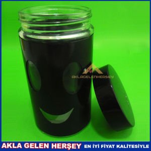 RENKLİ KAPAKLI 15CM GÜLÜCÜKLÜ CAM BAHARATLIK 