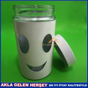 RENKLİ KAPAKLI 15CM GÜLÜCÜKLÜ CAM BAHARATLIK 