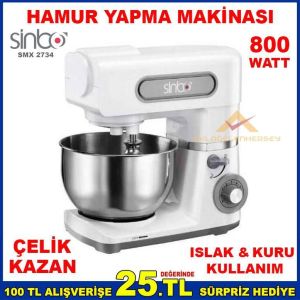 SİNBO SMX2734 ÇELİK KAZANLI HAMUR YAPMA MAKİNASI